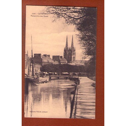 1 Carte Postale Ancienne Quimper Perspective Des Quais