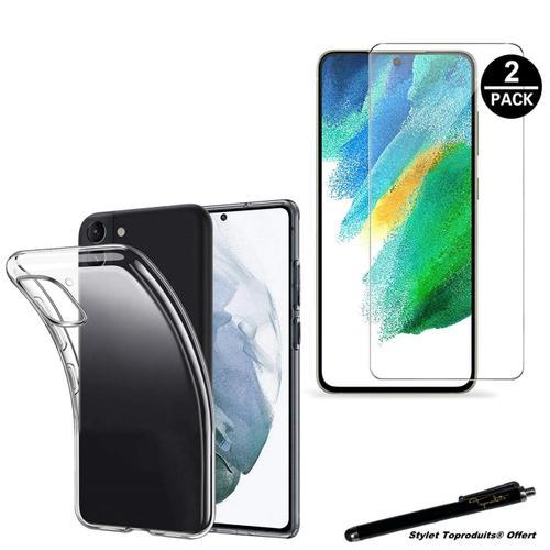 1 Coque De Protection Transparente + 2 Verres Tremp Pour Samsung Galaxy S21 Fe Avec Stylet Toproduits