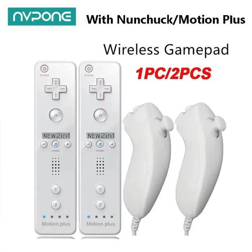 1 ensemble/2 jeux de tlcommande avec contrleur Nunchuck pour contrle de jeux Wii pour Console Wii manette de jeu sans fil avec Motion Plus B red- 2 Set