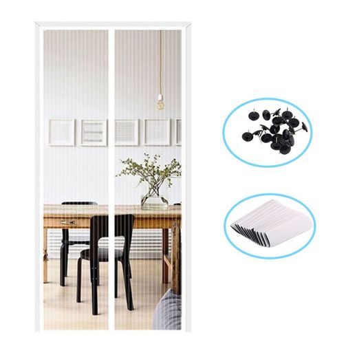 1 Ensemble t Anti Moustique Insecte Mouche Insectes Rideaux Filet Fermeture Automatique Porte cran Cuisine Rideaux Ployester Fibre Rideaux - Type White-120 X 210cm
