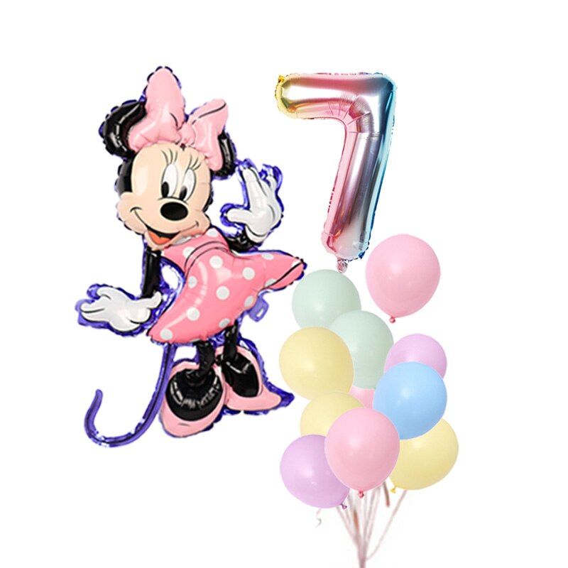 1 Ensemble Mickey Minnie Feuille Ballons Souris Bebe Douche Garcon Fille Joyeux Anniversaire Fete Decorations Enfants Cadeau Ballon Gonflable 1 Set Rakuten