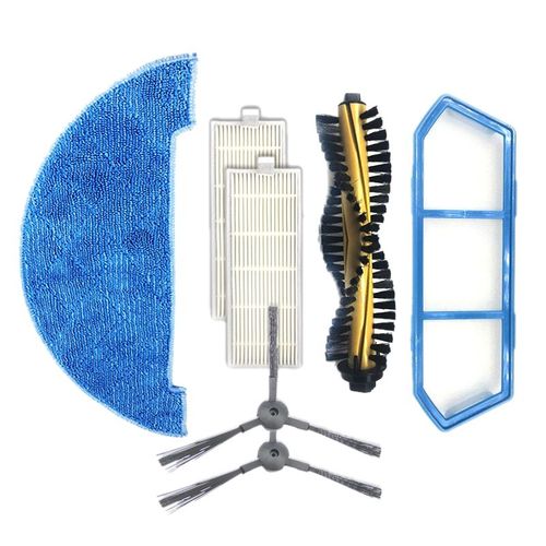 1 ensemble Robot aspirateur pieces tissu vadrouille + brosse princiPLe + filtre pour Chuwi Ilife A4 Robot nettoyeur piece de rechange filtre