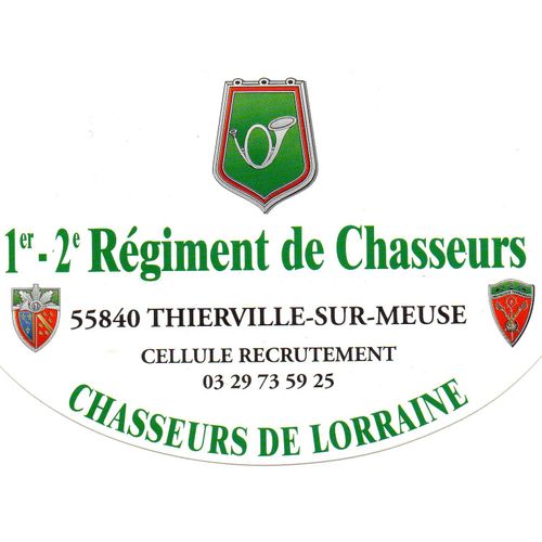 1 Er 2 me Rch Rgiment De Chasseurs Rc80 Chars Verdun Arme Blinde Cavalerie Autocollant De La Cellule Recrutement 2000