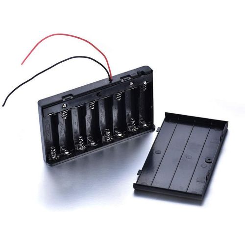 1 tui De Rangement De Piles Aa/Aaa Ferm Avec Interrupteur On/Off - 5 Tailles - Bote De Rangement En Plastique Avec Fils De Commutation (8 Sols)
