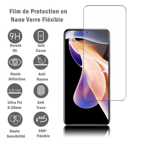 1 Film Protection D'cran En Verre Nano Flxible Pour Xiaomi Redmi Note 11 Pro+ Plus 6.67