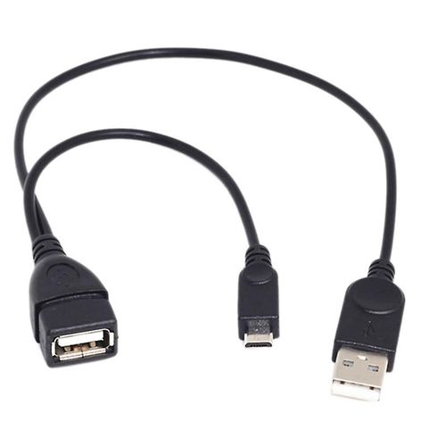1 Micro-usb To Usb Female Otg Adapter Cable With Usb Power Interface Suitable For Electronic Device