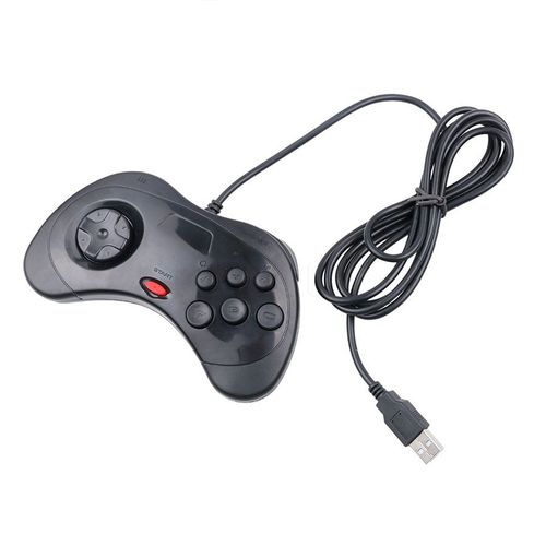 1 Noir - For Sega Saturn Usb Wired Game Controller Gamepad Joypad Joystick For Pc