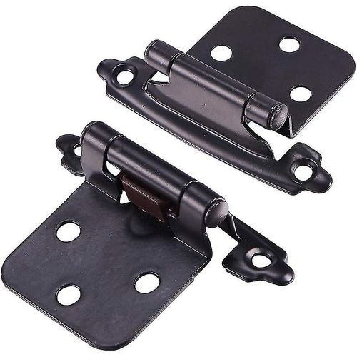 1 Paire De Charnires D'armoire Avec Vis, Fixation Frontale Dcorative  Fermeture Automatique Pour Portes D'armoires Murales De Cuisine Variables (Noir)