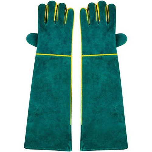1 Paire de Gants de Soudure, 58 cm Longueur de l'paule Split Vachette, doubl en Mousse, Rouge Long pour MIG, TIG Soudeurs, BBQ, Jardinage, Rchaud, chemine