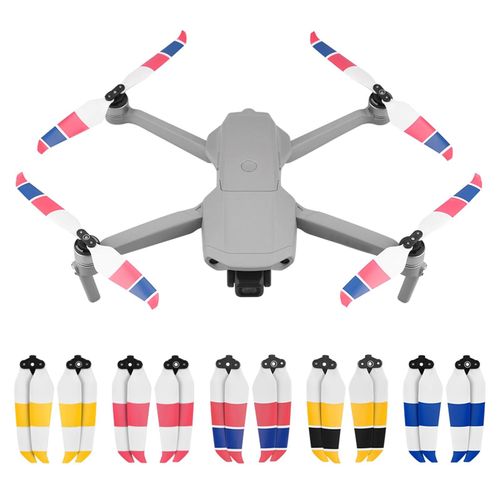 1 Paire De Lame De Drone Silencieux  Faible Bruit Mini Hlice De Drone Portable Pour Dji Air 2s_Red Blanc