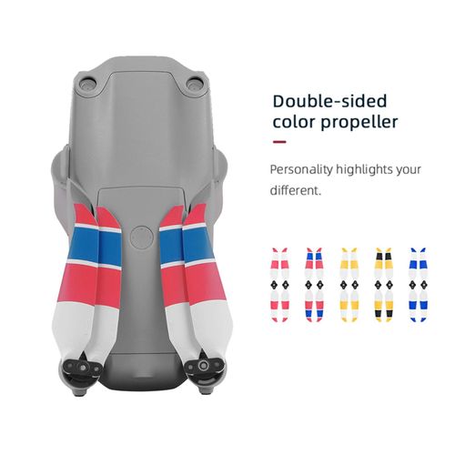 1 Paire De Lame De Drone Silencieux  Faible Bruit Mini Hlice De Drone Portable Pour Dji Air 2s_Yellow Blanc