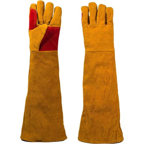 1 Paire Gants De Soudeur 60cm Isolation Anti-Usure ProtGer Vachette Gants De Travail Pour Soudure Ignifuge, Soudage Feu De Camp, Forge De CheminE Pour Forgeron, Barbecue