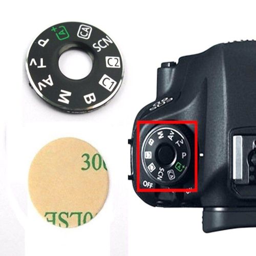 1 paquet de Mode cadran plaque couvercle de capuchon d'interface + ruban pour Canon EOS 6D reflex numrique rparation pice fixe appareil photo-noir