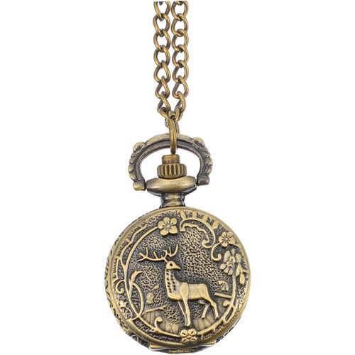 1 Pc Montre De Poche Montre Chane Wapiti Montre  Chane Suspendue Mdaillon Pour Hommes Goodies Noel Ice Watch Retro Montre Suspendue Sculpte Montre Gousset Ancienne Un Verre