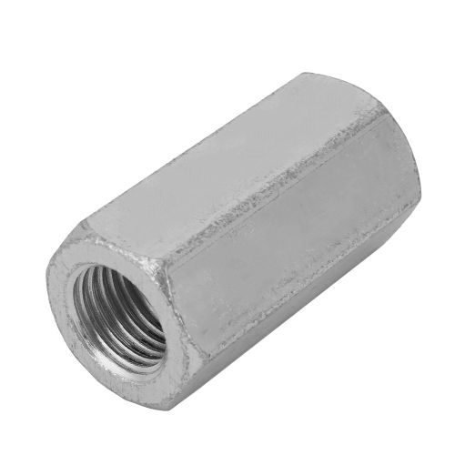1 Piece De Raccord A Tige Longue En Acier Au Carbone Zingue, Ecrou Hexagonal, Fixations Filetees