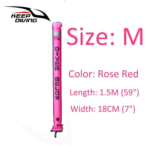 1 Pices 1.2 M/1.5 M/1.8 M Professionnel De Haute Qualit Plonge Sous-Marine Gonflable Scurit Saucisse Signal Tube Surface Boue (Smb) Plongeur Infrieur - Type 1.5m Rose Red