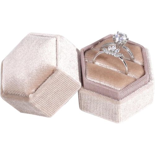 1 Pices Bote  Baguesmariage,Bote  Bagues En Velours,Hexagonale Boite Bague Fiancaille,Bote  Bagues  Bijoux En Velours,Pourmariage,Crmonie,Fianailles