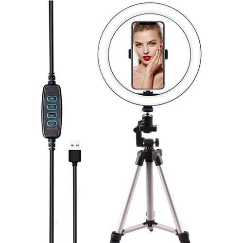 10.2'' Lumire Anneau Avec Trpied Et Support De Tlphone,Ring Light Kit Intensit Variable Ring Light,Pour Live Stream,Vlog,Maquillage,Youtube,Appareil Photo,Photo,Vido,10.2''
