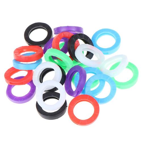 10/20/24pc En Caoutchouc Multicolore Antivols Souples  Cls Bouchon Topper Couleurs Vives Creux Couvre-Cls Porte-Cls lastique Botier Rond En Silicone Souple