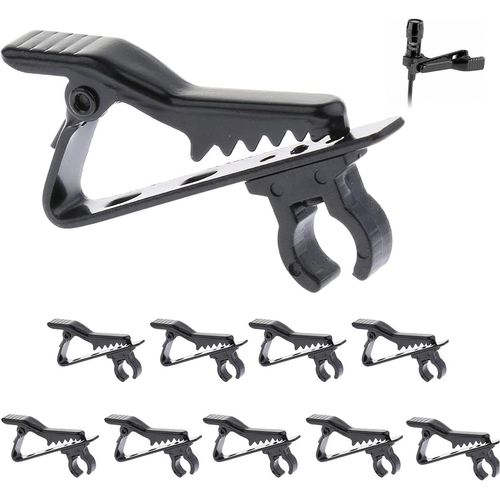 10 attaches Attache de microphone dtachable Mini attache de microphone Attache de microphone de rechange Attache fixe pour pied de microphone Convient aux cordons de 3,5 mm