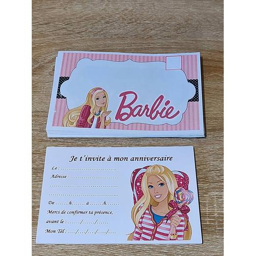 10 Cartes D'invitation D'anniversaire (Thme Barbie)