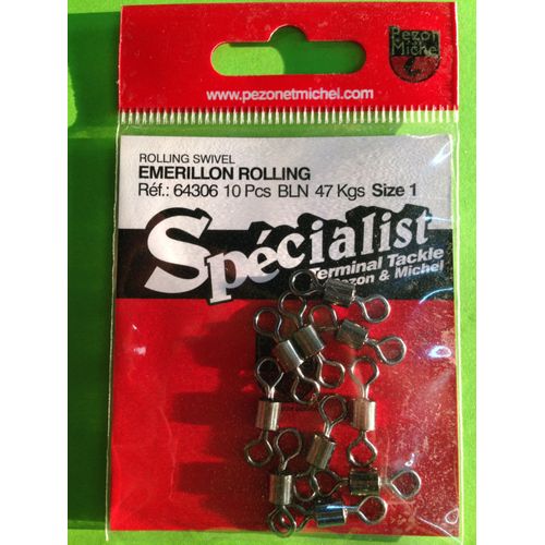 10 EMERILLON 47 KG ROLLING NOIR PECHE CARPE SILURE Rakuten