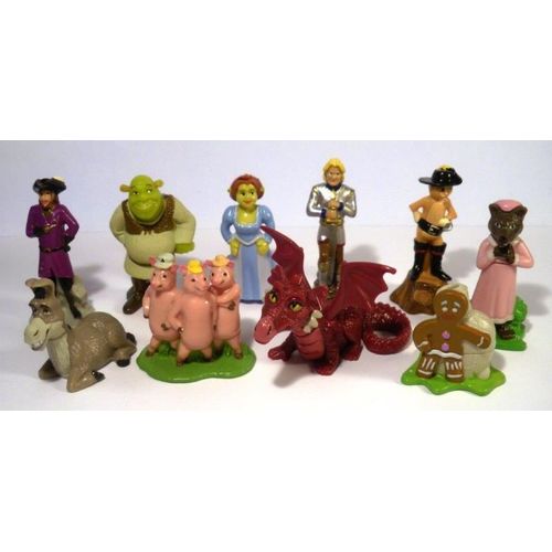 10 Figurines "Kinder" (2007) - Srie Complte: Shrek Le 3me, (St271  St280 ) Avec Les 10 Bpz