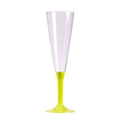 10 Fltes  Champagne Rutilisables 13cl Pied Vert Anis
