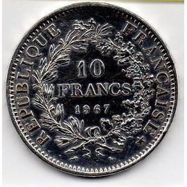 SUP Accent ou Point sur le E état TTB 10 Francs Hercule Argent 1970 