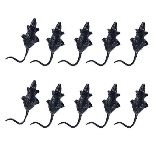 10 Pcs Fluffy Stuffed Animals Rat Decorations Realistic Mice Toy Simulation Rat Prop Pet Toy Halloween Mouse Props
