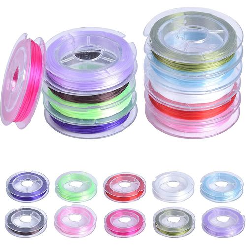 10 Rouleaux Cristal Cordon lastique Perlage Mult-Couleur Stretch String Cordon Cordon lastique Pour Brac
