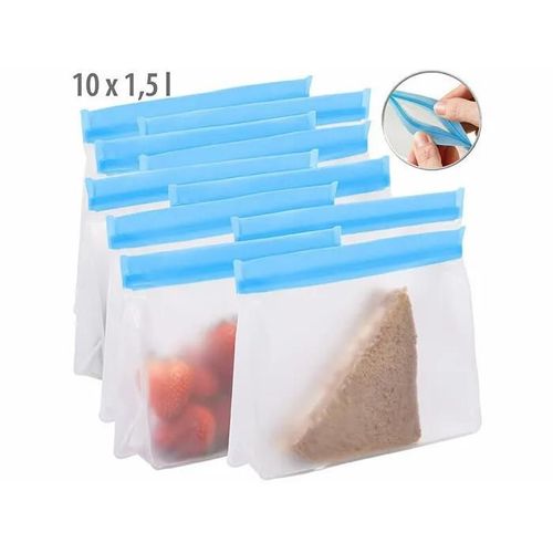 10 Sachets De Conservation / Conglation Rutilisables  Fond Plat - 1,5 L