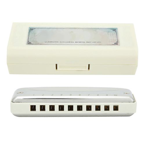 10? Trou Harmonica Blues Db Key Harpe Instrument De Musique Portable Pratique Dbutantblanc