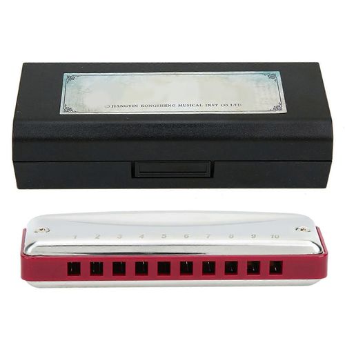 10? Trou Harmonica Blues Db Key Harpe Instrument De Musique Portable Pratique Dbutantrouge