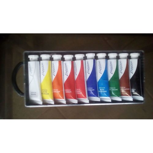 10 Tubes De Gouache Esquisse