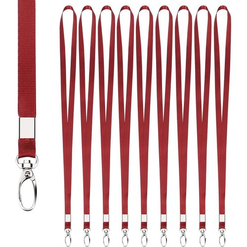 10 X Key ,Key Lanyard With Metal Swivel Buckle,Key Lanyard Neck For Id Badges,Keys,Bus Cards (Red Docks)