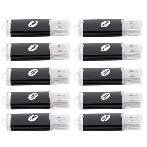 10 x USB Memory 2.0 Memory Stick Flash Drive 128MB Cadeau Noir
