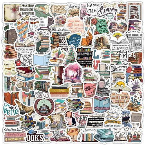 100 Autocollants De Lecture Rtro, Autocollants Esthtiques Pour Scrapbooking, Bouteille DEau, Ordinateur Portable, Scrapbook, Journal, Autocollants En Vinyle Impermables