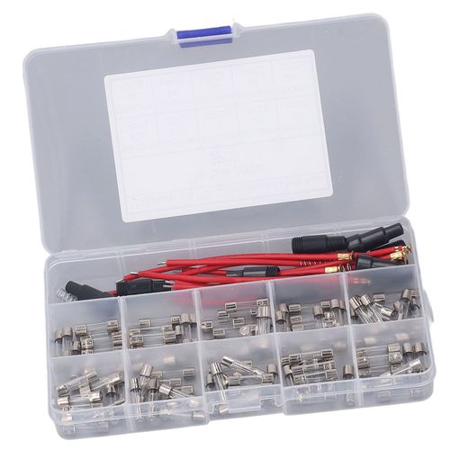 100 PièCes Tube De Fusible En Verre 0,2a-20a 250v 10 Types 5x20mm Kit D'assortiment Pour La Protection Des Circuits