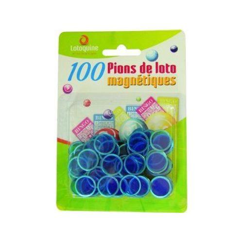 100 Pions De Loto Magnetique Bleu - Accessoire Bingo