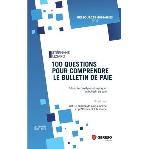 100 Questions Pour Comprendre Le Bulletin De Paie   de Liziard Stphane  Format Beau livre 