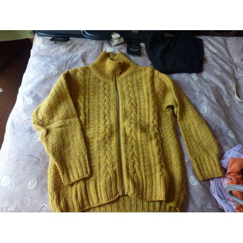 Gilet Jaune Bergère De France En Laine Col Cheminée T36/38