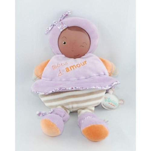 Doudou Et Compagnie Collection Les Bouilles Bébé D'amour Violet Gris Orange