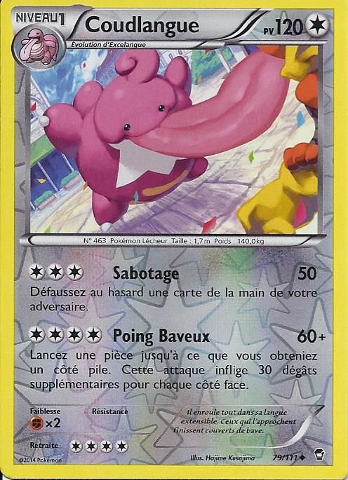 79/111 Coudlangue Reverse Carte Pokemon Neuve Française XY3:Poings Furieux 