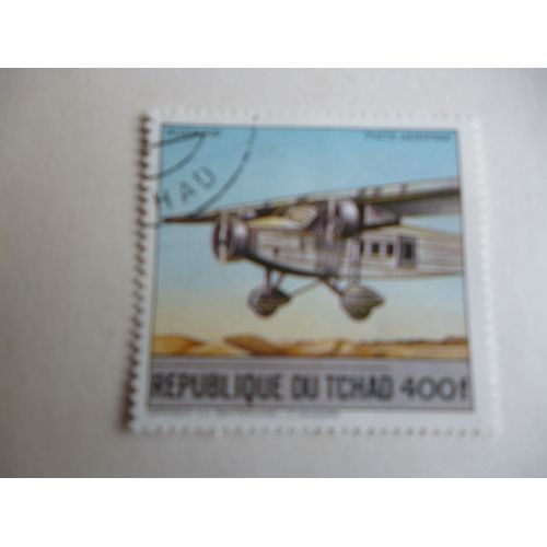 Timbre "Tchad :Avion Bloch 120".