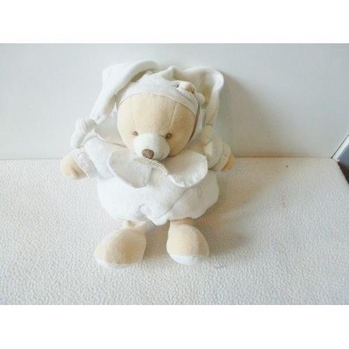 Ours Blanc Boule Bonnet Arlequin Doudou Et Compagnie