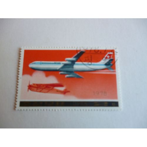 Timbre "Dprk :Corée 1978 :D C 8 Swissair".