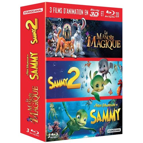 3 Films D'animation En Blu-Ray 3d Et 2d : Le Manoir Magique + Sammy 2 + Le Voyage Extraordinaire De Sammy