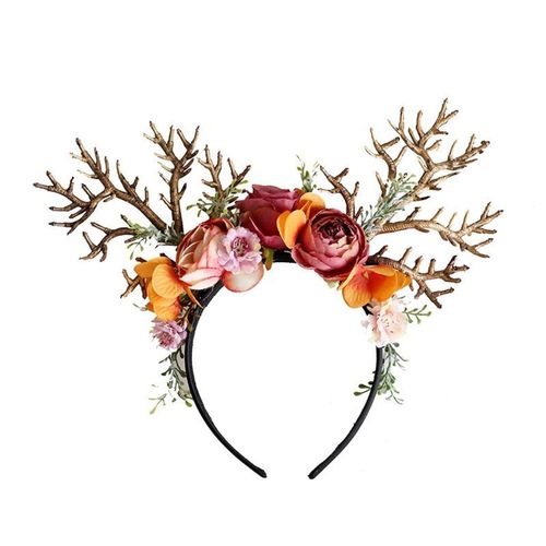 Bandeaux En Bois De Cerf, Fleurs, Bandeaux De Noël Pour Filles, Coiffure De Noël Goodnice