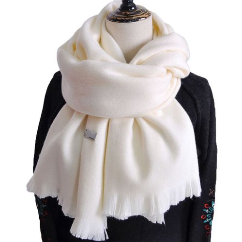 Écharpe D'hiver Super Douce Au Toucher Cachemire Classique, Blanc Goodnice